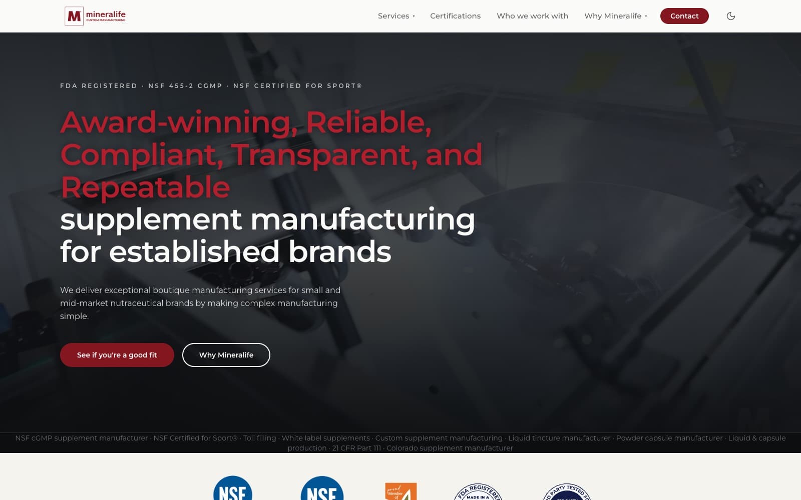 Mineralife B2B site after the rebuild